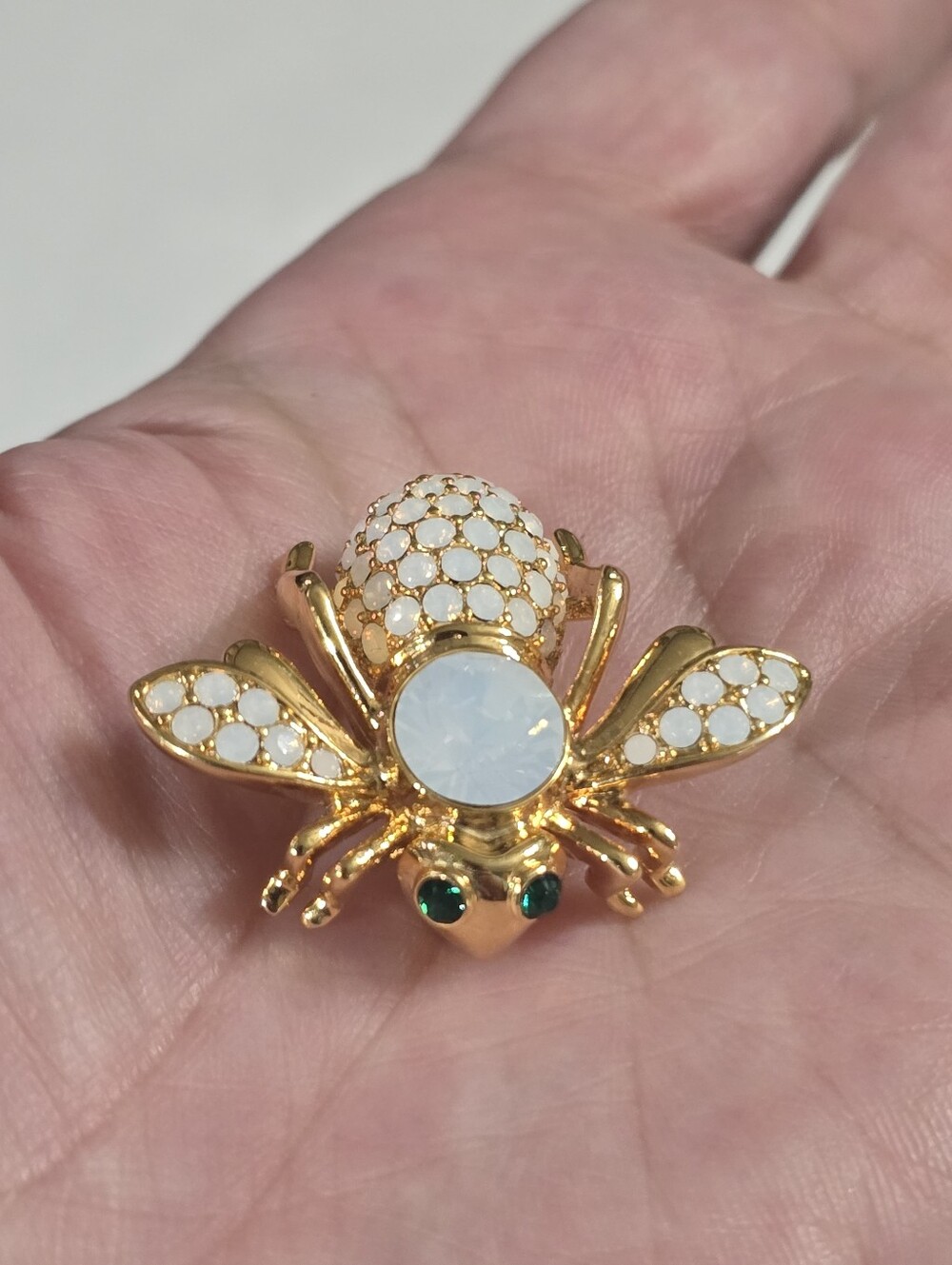 Vintage Joan Rivers Opal Bee October Birthday Brooch - Picture 2 of 14